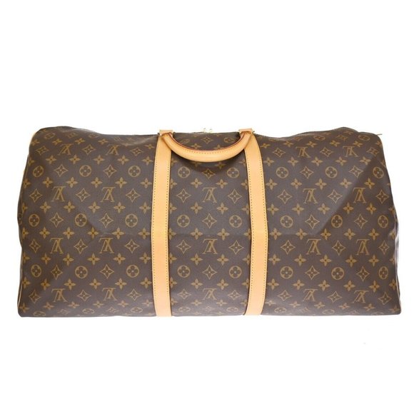 LOUIS VUITTON Keepall 60 Travel Hand Bag Monogram Leather Brown - Picture 1 of 14